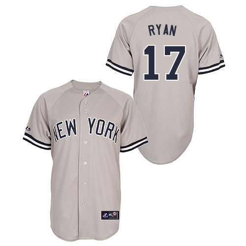 Brendan Ryan #17 Youth Baseball Jersey-New York Yankees Authentic Road Gray MLB Jersey - Click Image to Close